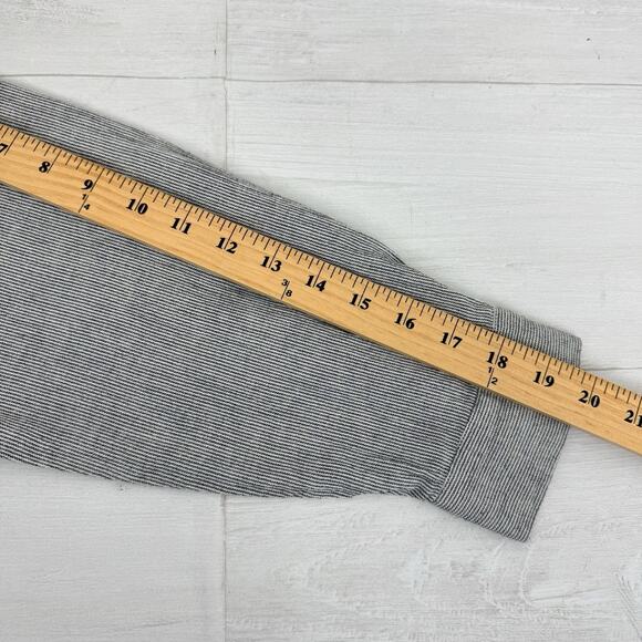 Eileen Fisher Organic Linen Cotton Tunic Shirt XL Gray Stripe Lagenlook Minimal - Picture 12 of 15